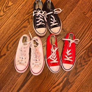 Lot of 3 pair of converse All Star Tennis shoes size 3